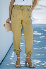 Pantalon de jogging taille paperbag avec poches