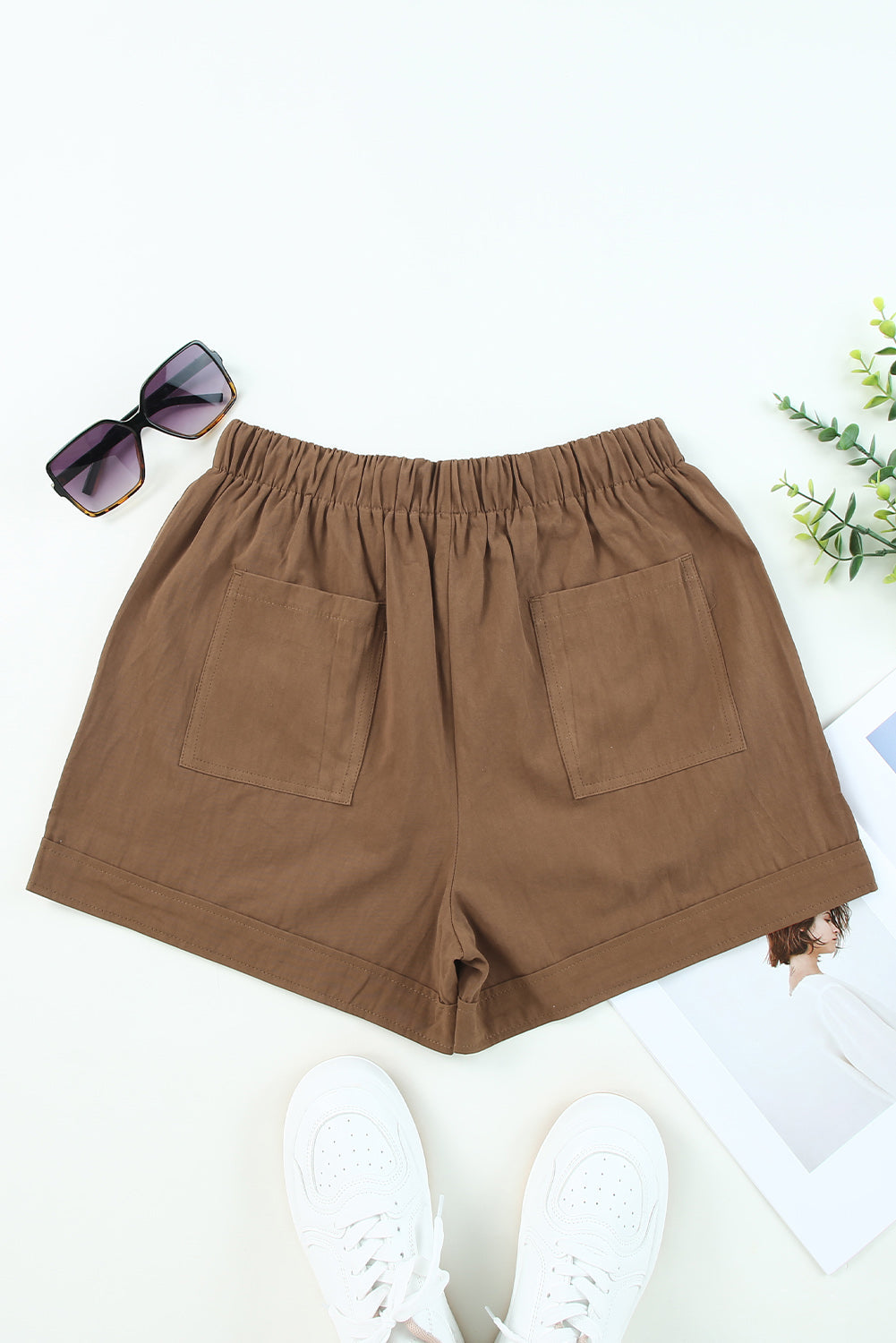 Shorts mit Kordelzug und elastischer Taille