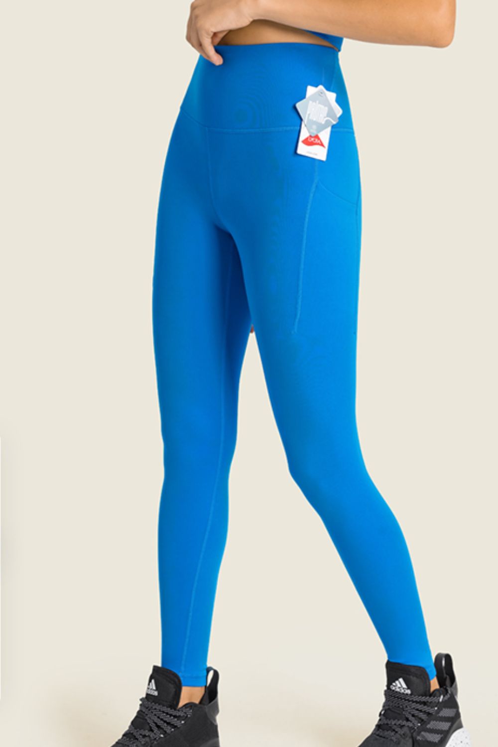 Yoga-Leggings mit hoher Taille und breiter Tasche