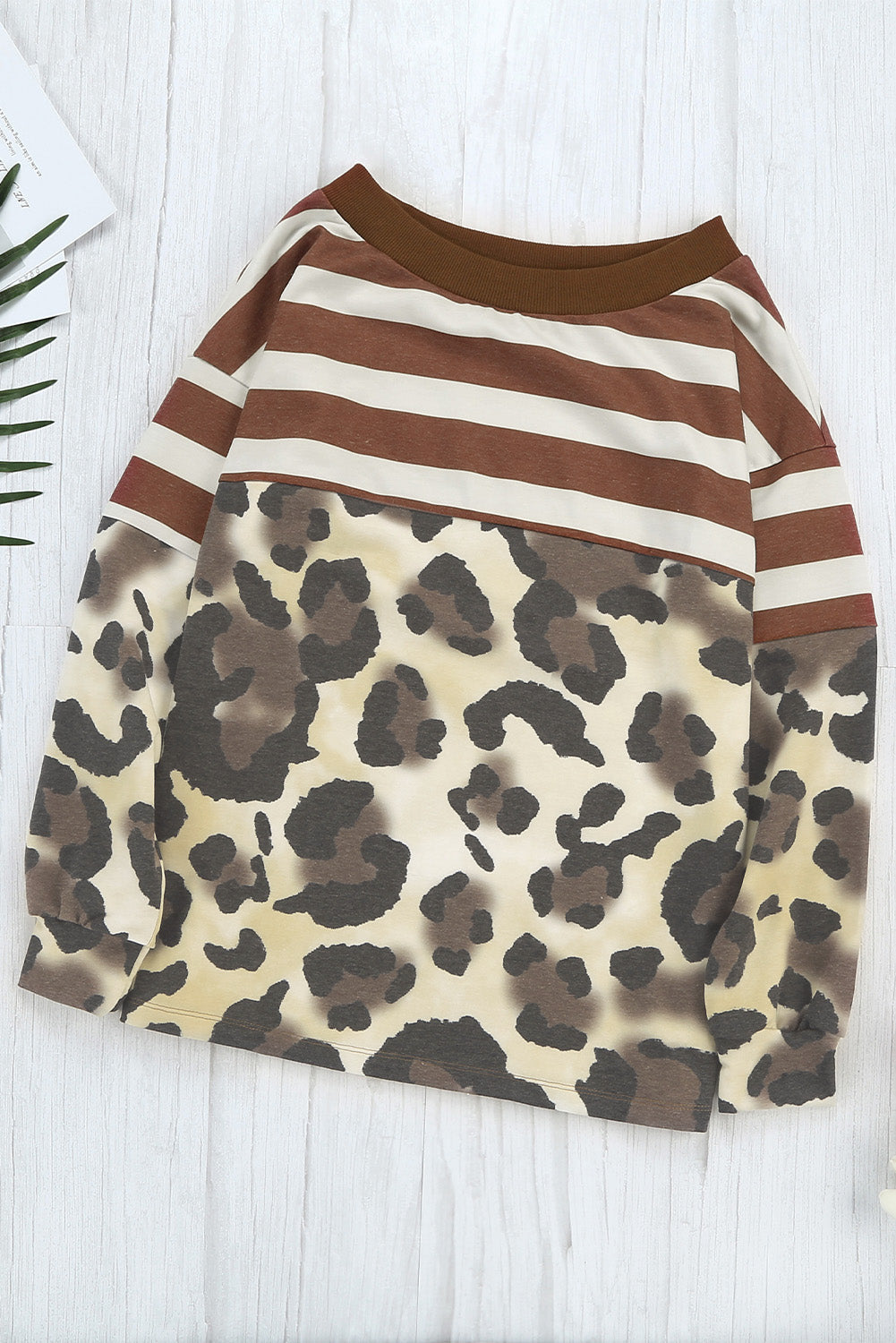 Striped Leopard Long Sleeves T-Shirt