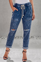 Jeans-Jogginghose mit Kordelzug