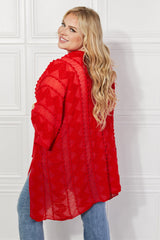 Justin Taylor – Asymmetrischer Poncho-Cardigan mit Pom-Poms in Rot