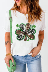 Clover Graphic Cuffed Short Sleeve Tee