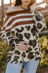 Striped Leopard Long Sleeves T-Shirt