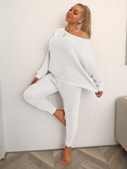 Dolman Sleeve Sweater Knit Pants Set