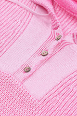 Kapuzenpullover mit Viertelknopf und Kordelzug