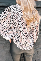 Chemise imprimée à manches longues bouffantes
