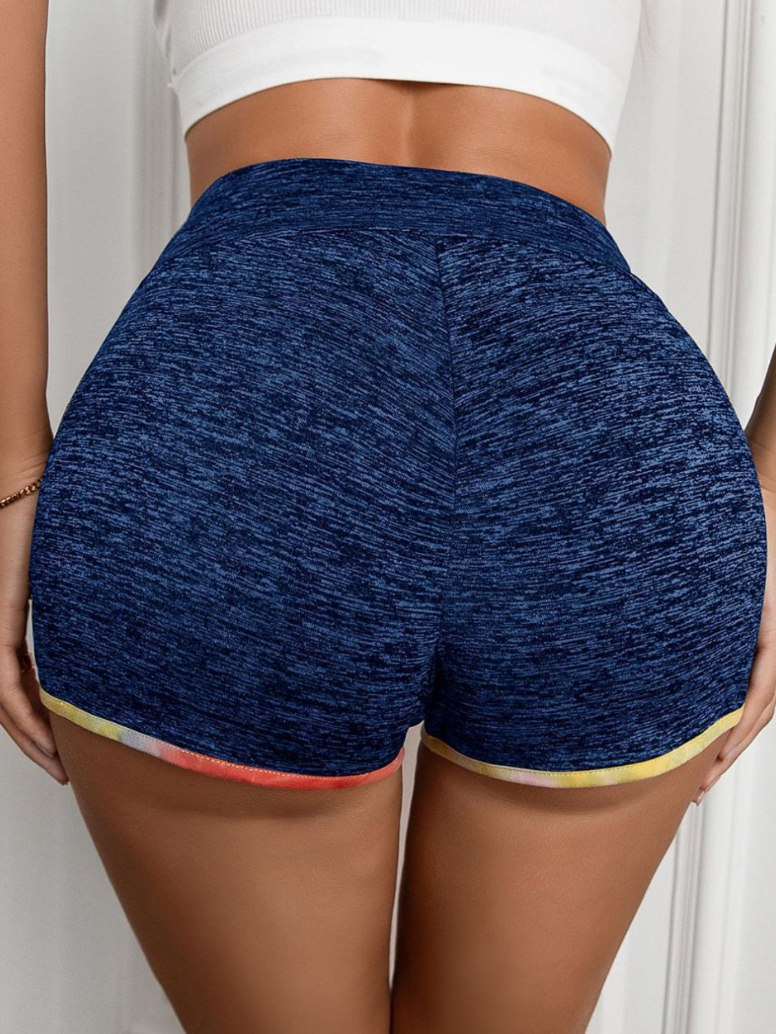 Melierte Shorts mit weiter Taille