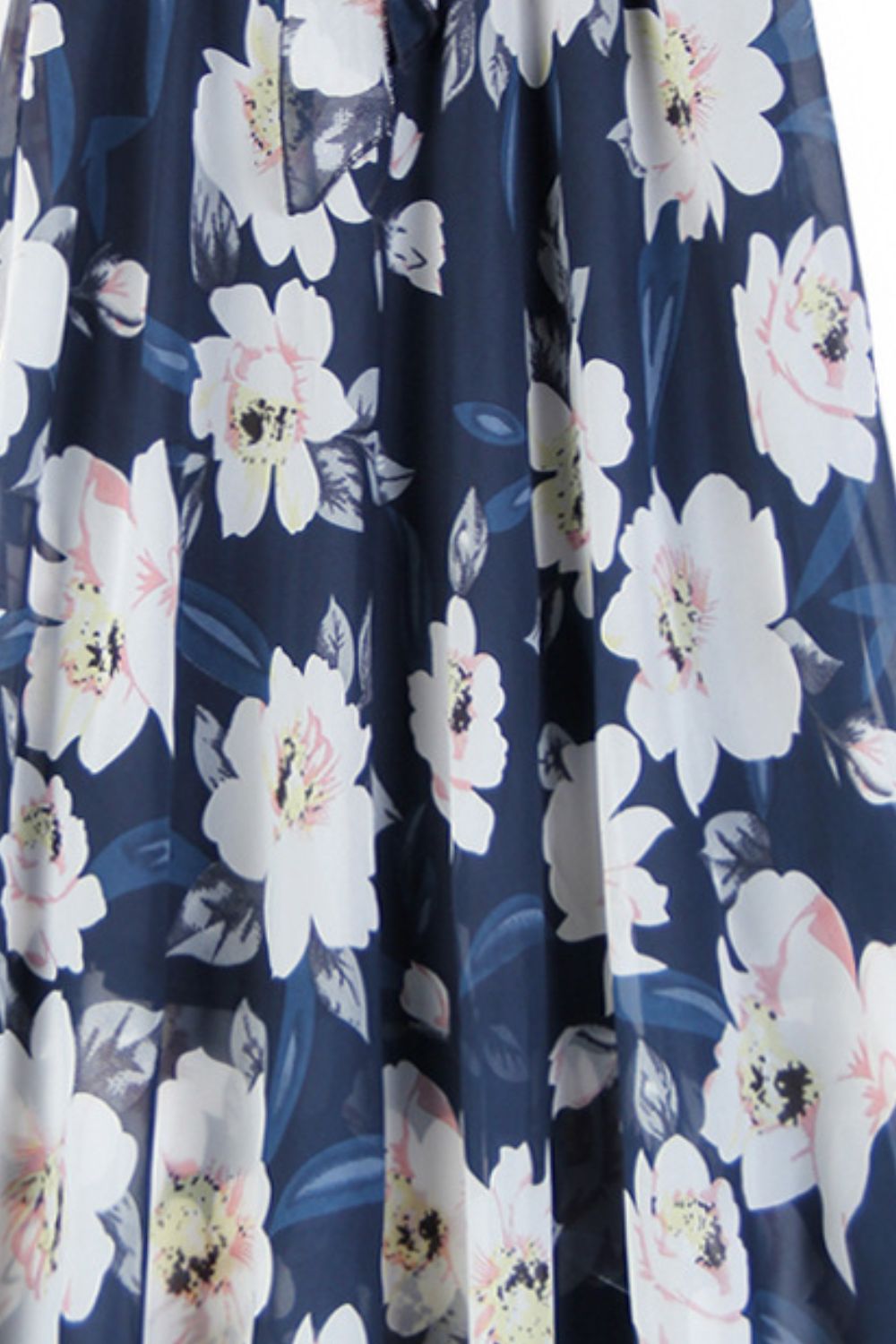 Jupe fleurie taille haute avec lien à la taille