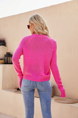Strickjacke mit Raglanärmeln und Knopfleiste vorne