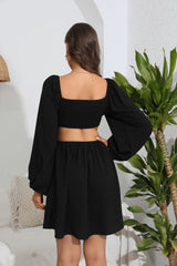 Robe à manches longues et découpes ballon