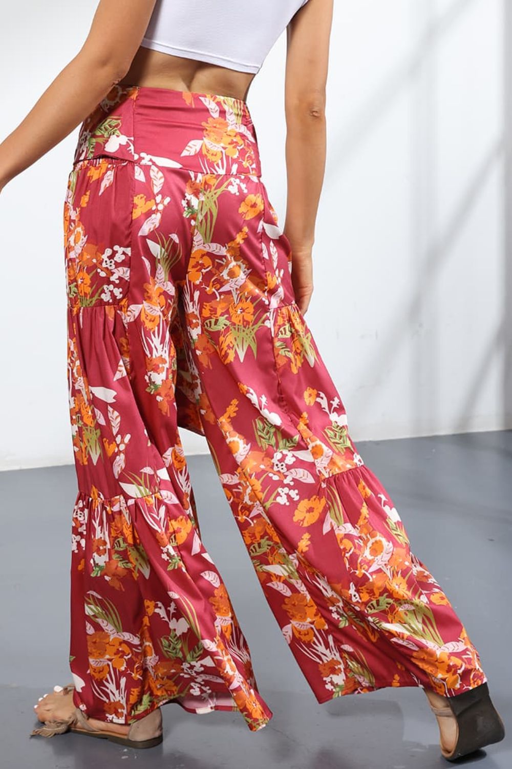 Culotte taille haute nouée imprimée