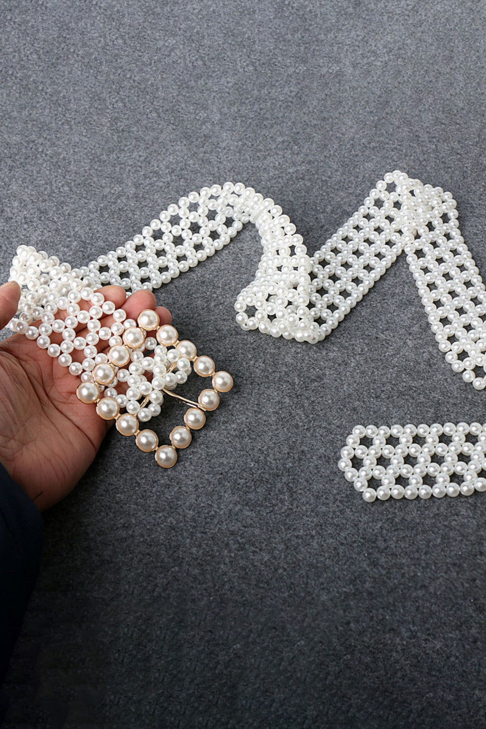 Ceinture en alliage avec boucle en perles