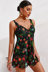 Full Size Twist Front Sleeveless Swim Dress