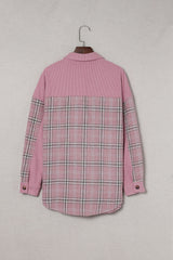 Veste-chemise en velours côtelé à carreaux