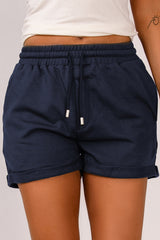 Shorts mit Bündchen und Kordelzug in der Taille
