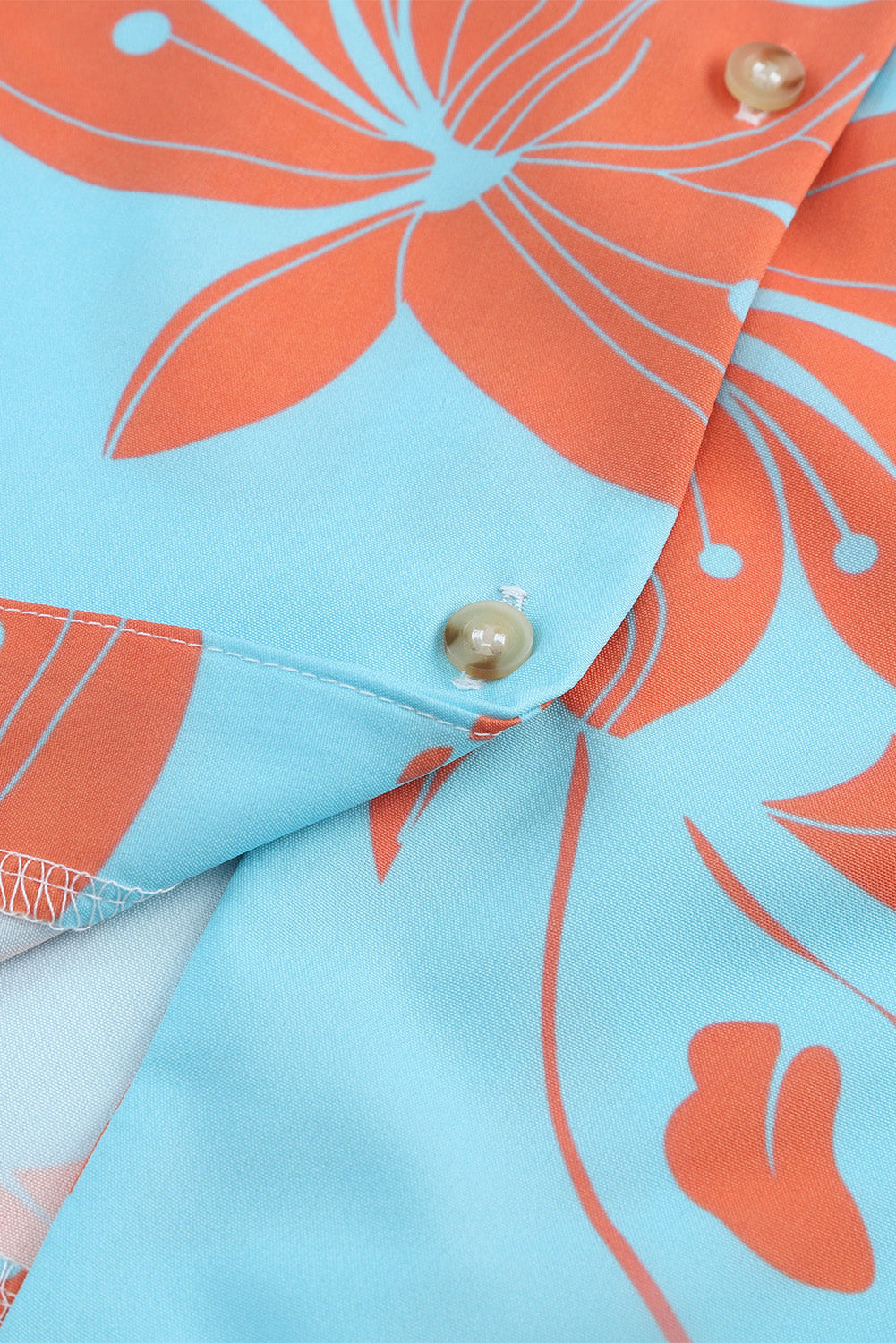 Robe imprimée à col en V et cordon de serrage à la taille
