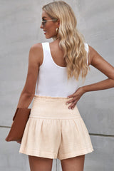 Culotte-Shorts mit gesmoktem Bund