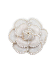 Retro Perlenbrosche mit Blumenmuster