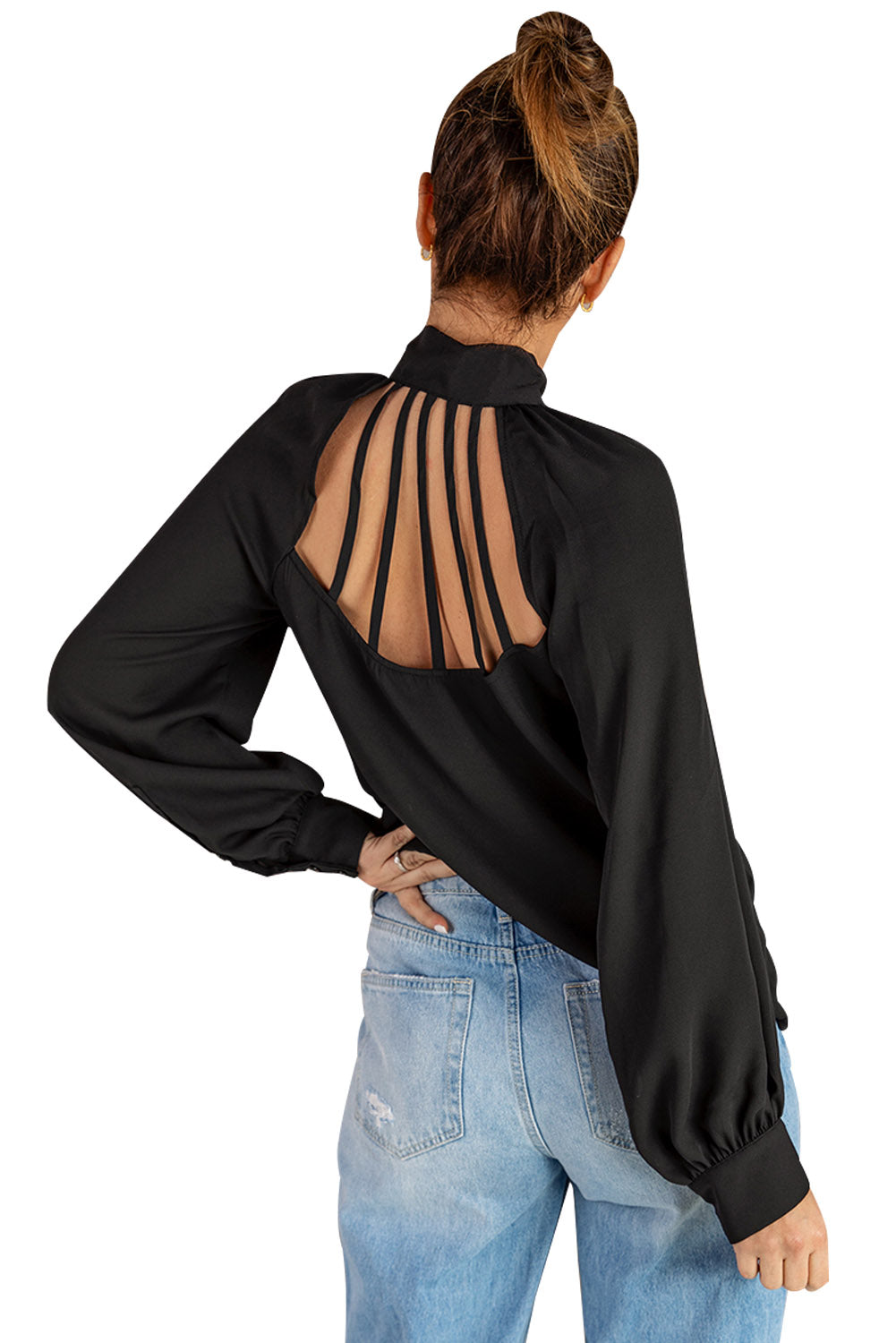 Chemise à col noué et bretelles dans le dos