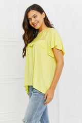 Haut brodé en dentelle grande taille Culture Code Ready To Go en mousse jaune