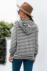 Hoodie mit horizontalen Streifen und Raglanärmeln