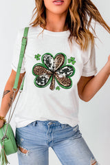 Clover Graphic Cuffed Short Sleeve Tee