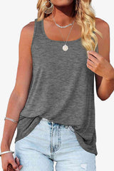 Tanktop mit abgerundetem Saum und quadratischem Ausschnitt