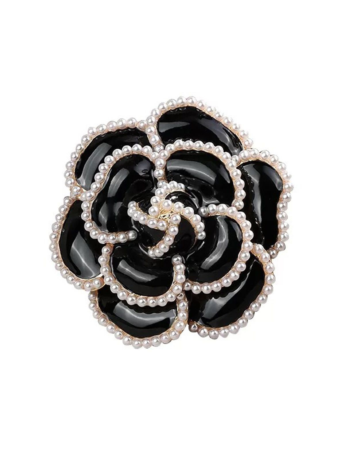 Retro Perlenbrosche mit Blumenmuster