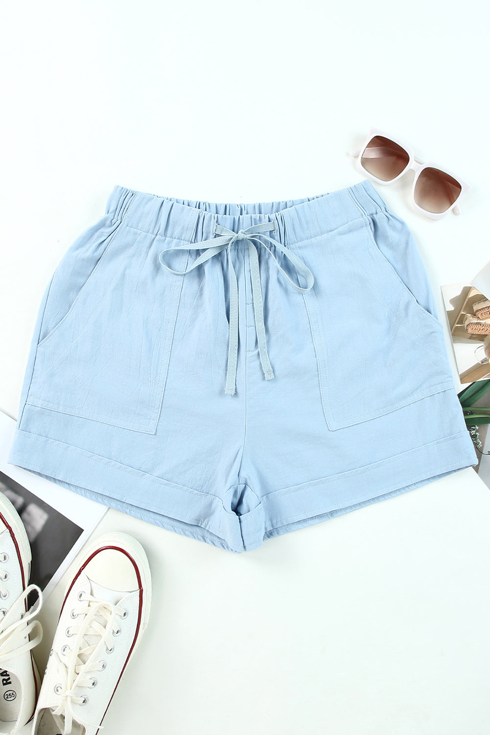 Shorts mit Kordelzug und elastischer Taille