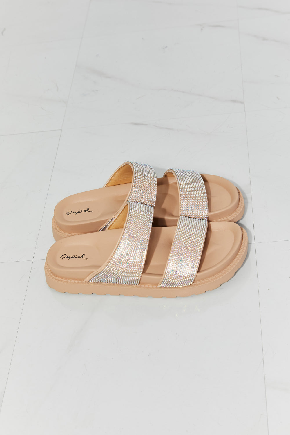 Qupid Glam Girl Rhinestone BSlide Sandal