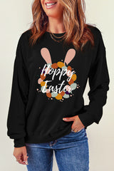 HOPPY EASTER Grafik-Sweatshirt mit überschnittenen Schultern