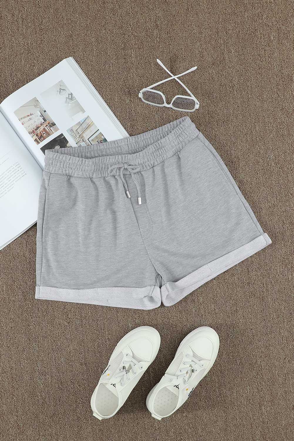 Shorts mit Bündchen und Kordelzug in der Taille