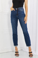 Jean boyfriend taille haute Judy Blue Crystal pleine grandeur
