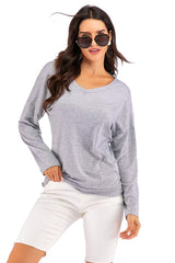 Sweatshirt mit V-Ausschnitt, überschnittenen Schultern und offenem Rücken