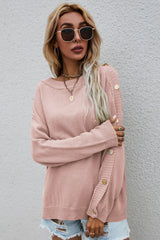 Pullover mit U-Boot-Ausschnitt und Knopfdetail
