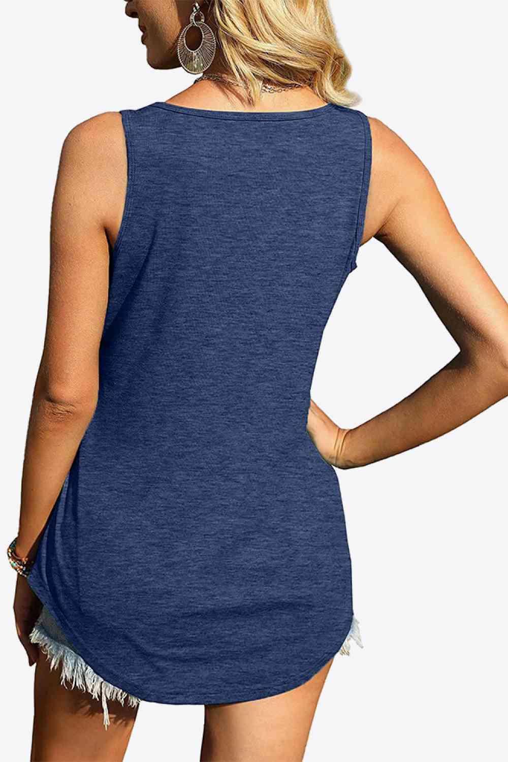 Tanktop mit abgerundetem Saum und quadratischem Ausschnitt