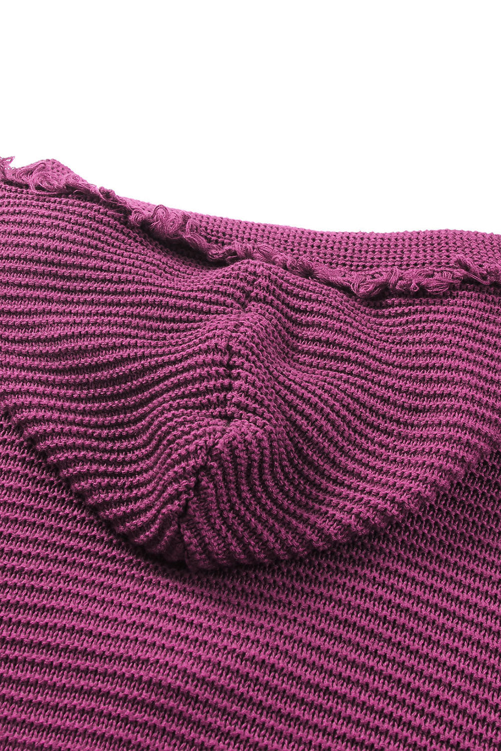 Kapuzenpullover mit horizontal geripptem Fransenbesatz