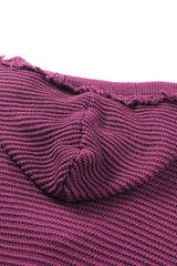 Kapuzenpullover mit horizontal geripptem Fransenbesatz