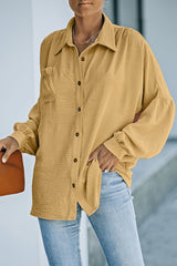 Chemise texturée à volants avec poche poitrine