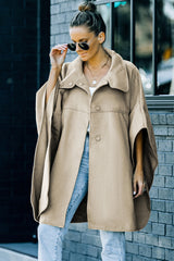 Manteau à manches dolman à boutons-pression