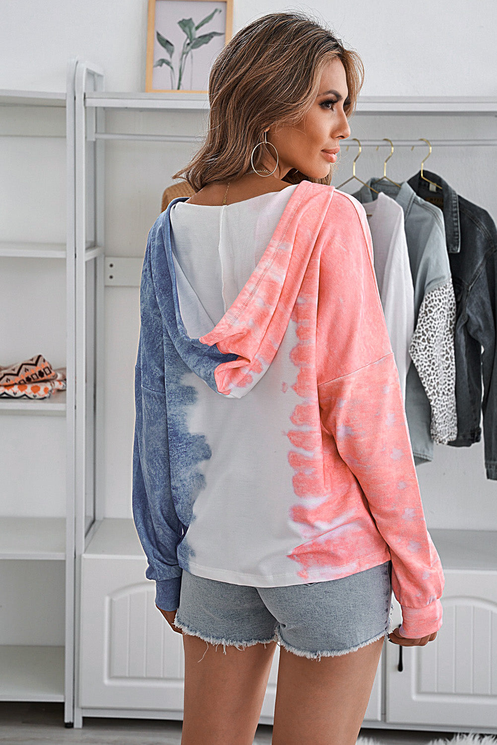 Tie-Dye Dropped Shoulder Hoodie