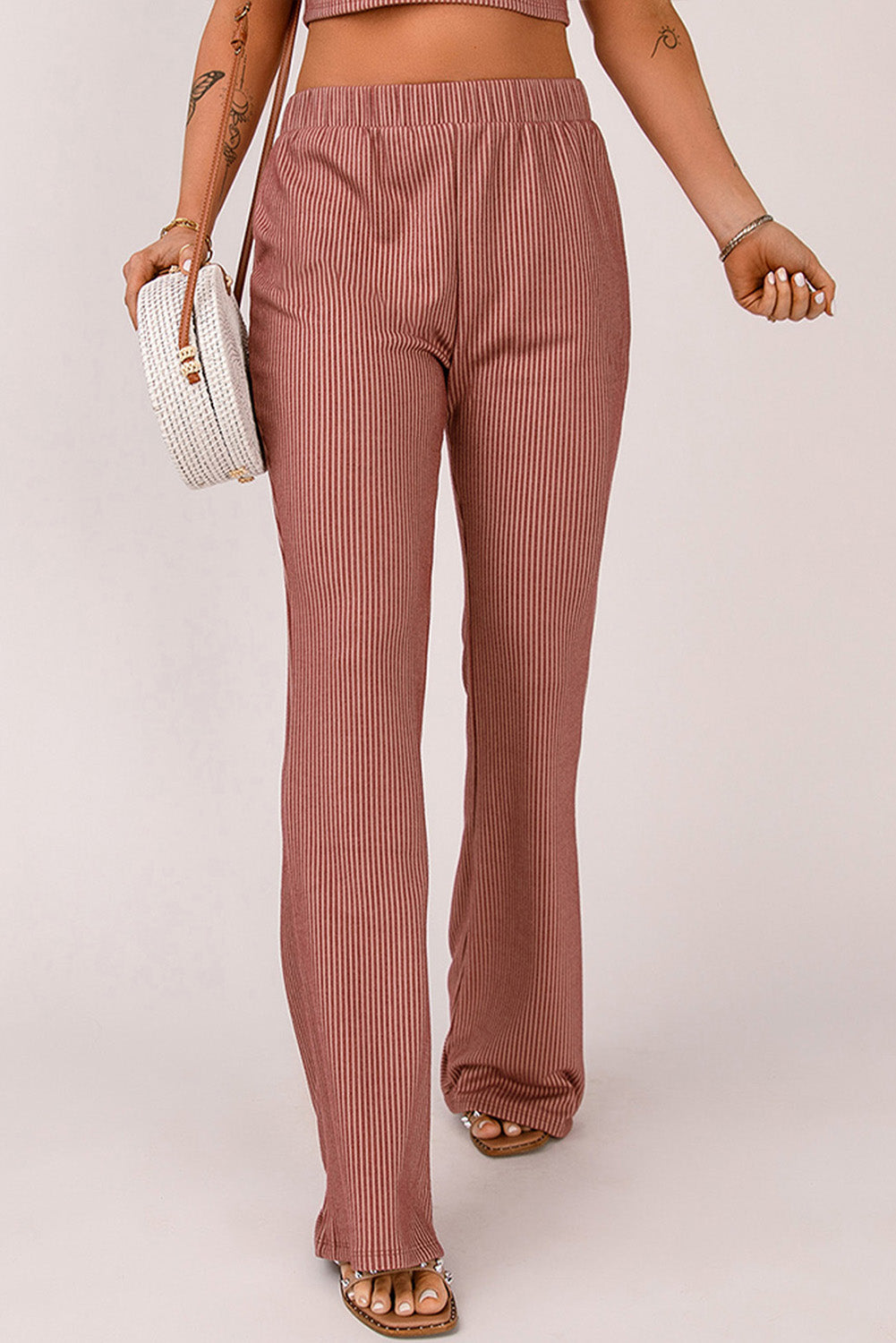 Pantalon large à rayures