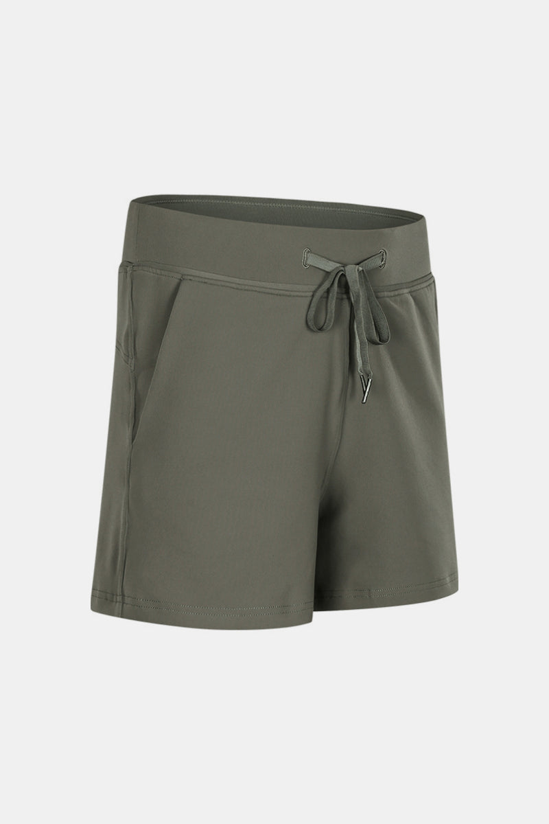 Yoga-Shorts mit Kordelzug in der Taille