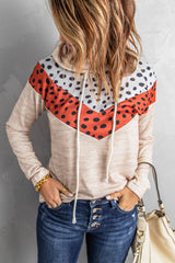 Hoodie mit bedrucktem Chevron-Muster und Raglanärmeln
