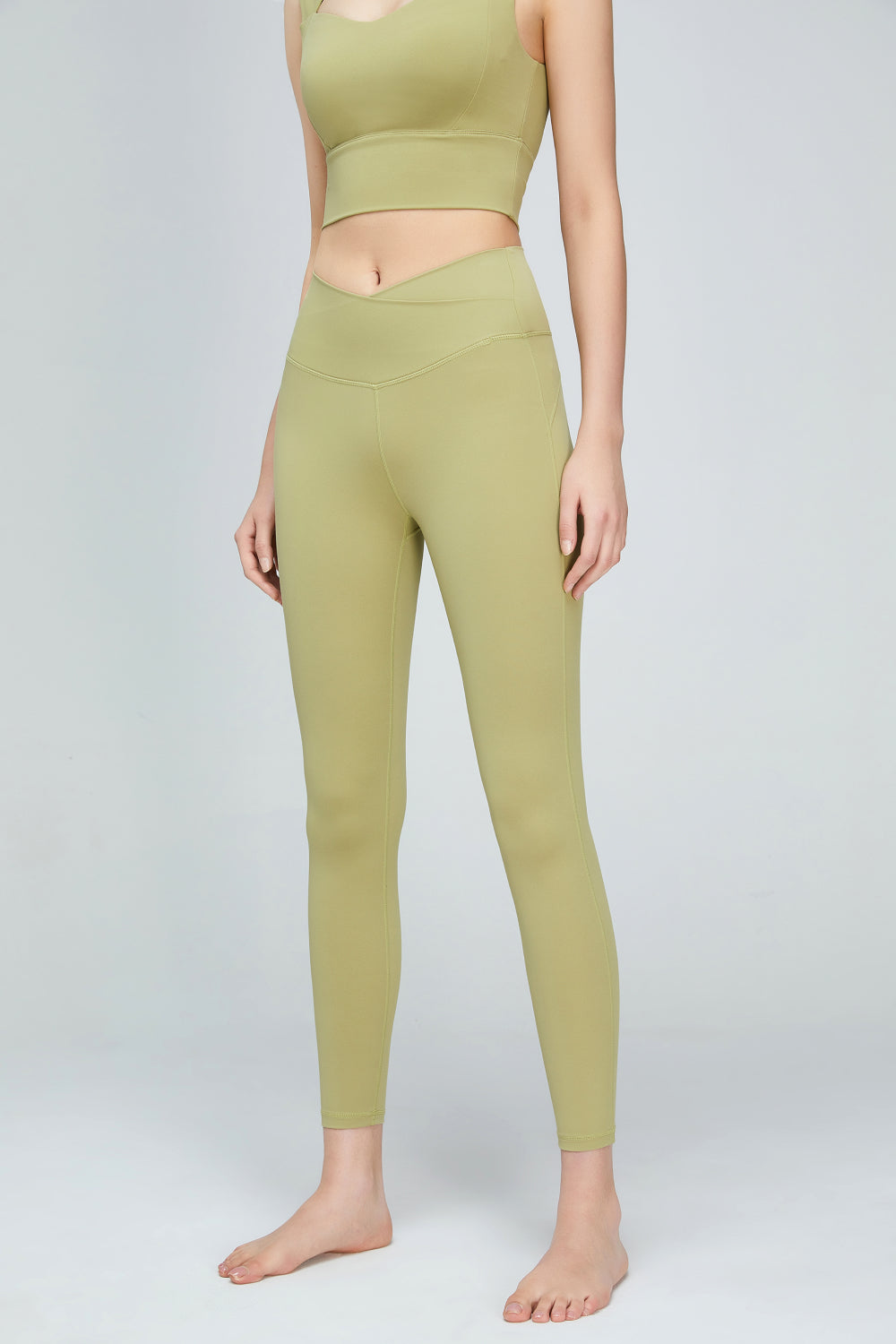 Leggings de sport taille en V