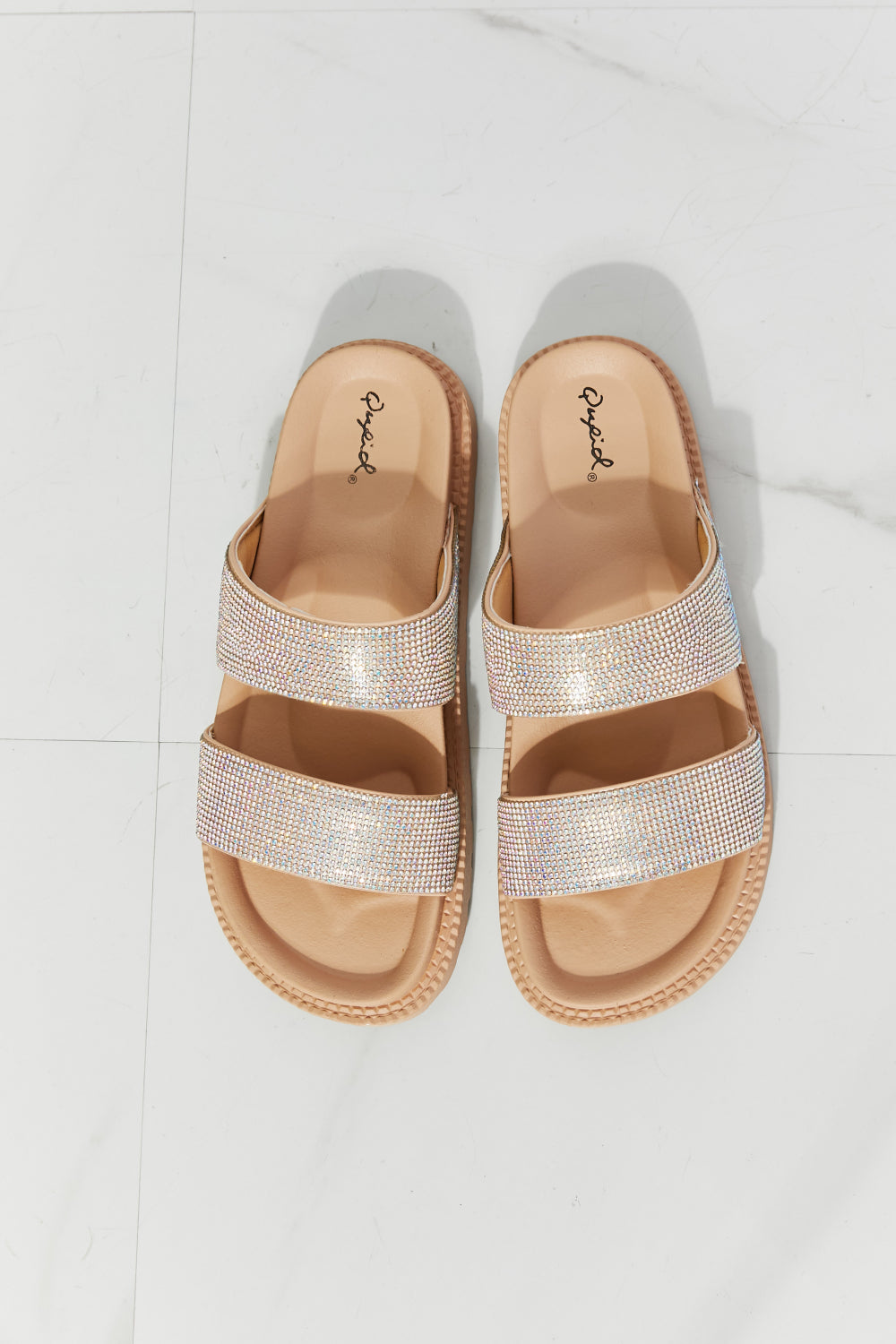 Qupid Glam Girl Rhinestone BSlide Sandal