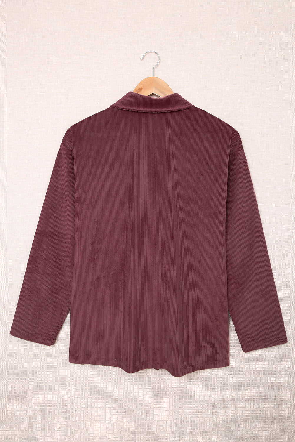 Chemise texturée côtelée à boutons et poches