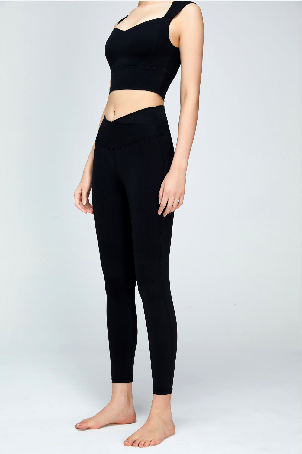 Leggings de sport taille en V