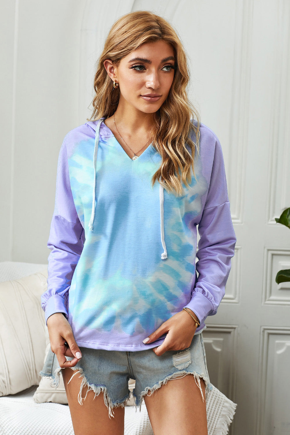 Tie-Dye Dropped Shoulder Hoodie